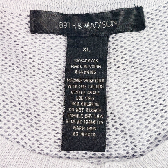 89th & Madison pale grey oversize rayon summer knit sweater, XL, NWOT - Picture 5 of 5